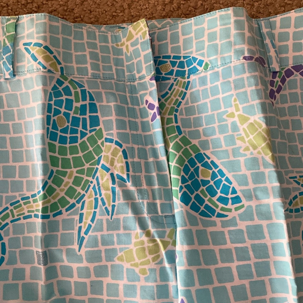 Lilly Pulitzer Ocean Tile Print Cropped Pants - Light Blue & Purple - Picture 3 of 3